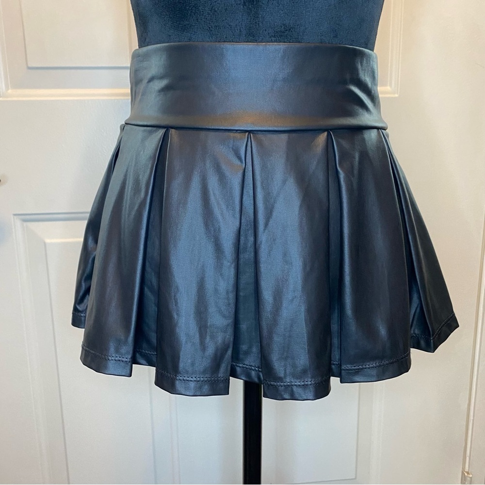 Body Rage Spencer’s School Girl Pleated Micro Mini Skirt Sz S/M Faux Leather